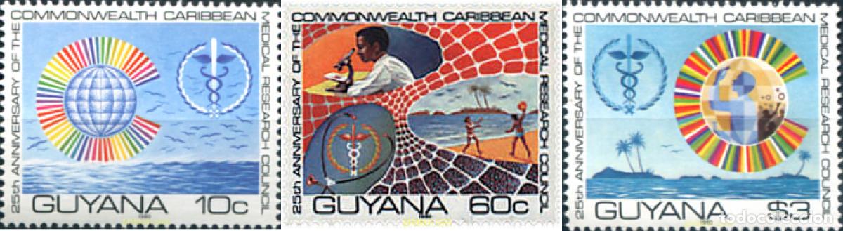 Sellos: 52512 MNH GUYANA 1980 25 ANIVERSARIO DEL CONSEJO PARA LA INVESTIGACION MEDICA