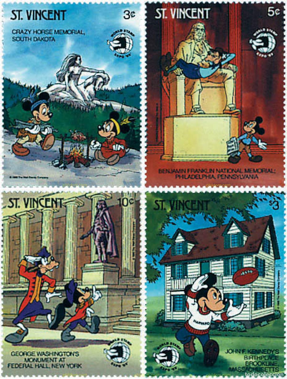 Stamps: 360129 MNH SAN VICENTE 1989 EXPO 89. EXPOSICION UNIVERSAL DE WASHINGTON