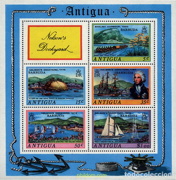 Sellos: 47071 MNH BARBUDA 1975 OBRAS DEL ALMIRANTE NELSON