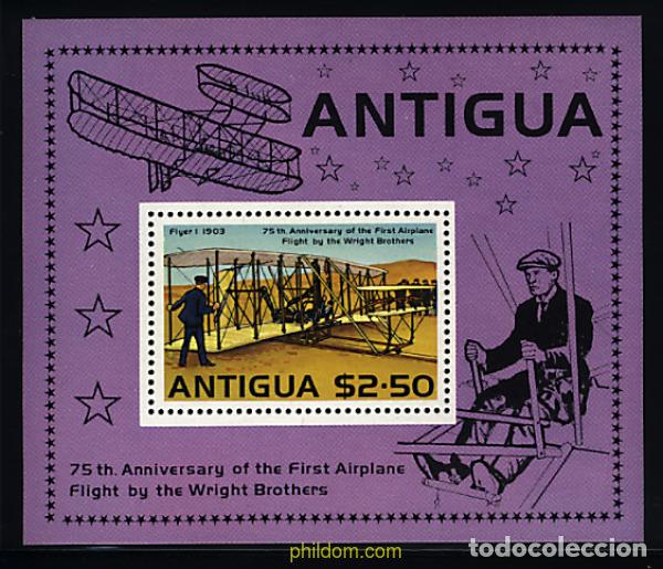 Sellos: 46685 MNH ANTIGUA 1978 75 ANIVERSARIO DEL PRIMER VUELO DE LOS HERMANOS WRIGHT