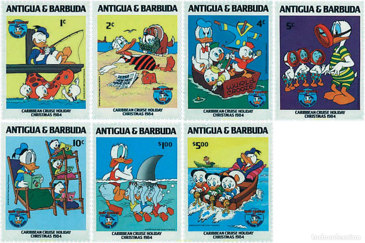 Sellos: 647212 MNH ANTIGUA Y BARBUDA 1984 NAVIDAD. 50 ANIVERSARIO DEL PATO DONALD