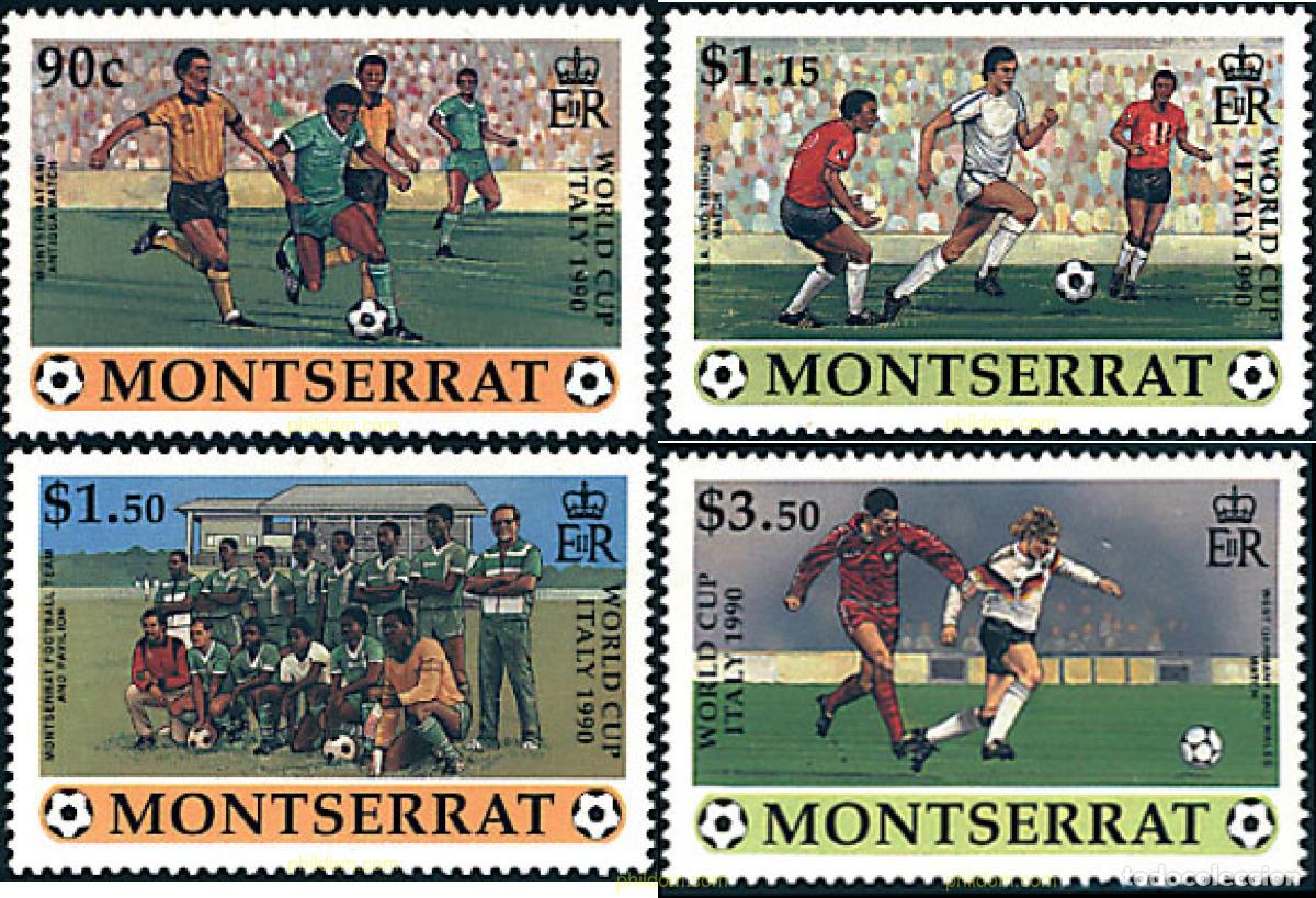 Sellos: 56204 MNH MONTSERRAT 1990 COPA DEL MUNDO DE FUTBOL. ITALIA-90