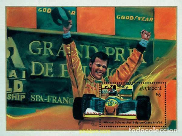 Sellos: 68492 MNH SAN VICENTE 1992 GRAN PREMIO DE BELGICA DE FORMULA 1
