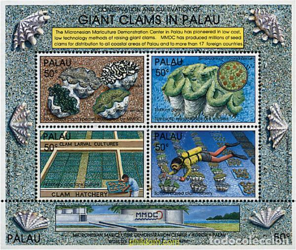 Sellos: 44912 MNH PALAU 1991 ALMEJAS GIGANTES EN PALAU