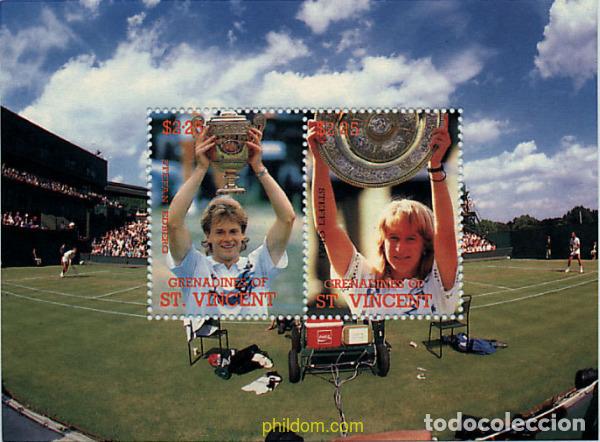 Sellos: 48038 MNH SAN VICENTE GRANADINAS 1988 JUGADORES DE TENIS