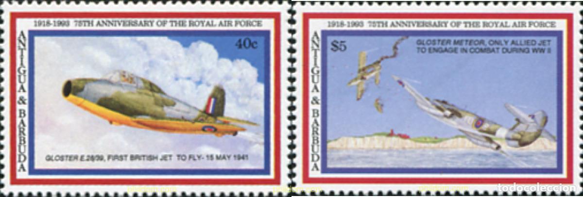Sellos: 46961 MNH ANTIGUA Y BARBUDA 1993 75 ANIVERSARIO DE LA REALES FUERZAS AEREAS (RAF)