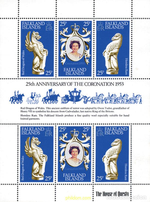 Sellos: 104108 MNH FALKLAND 1978 25 ANIVERSARIO DE LA CORONACION DE ISABEL II