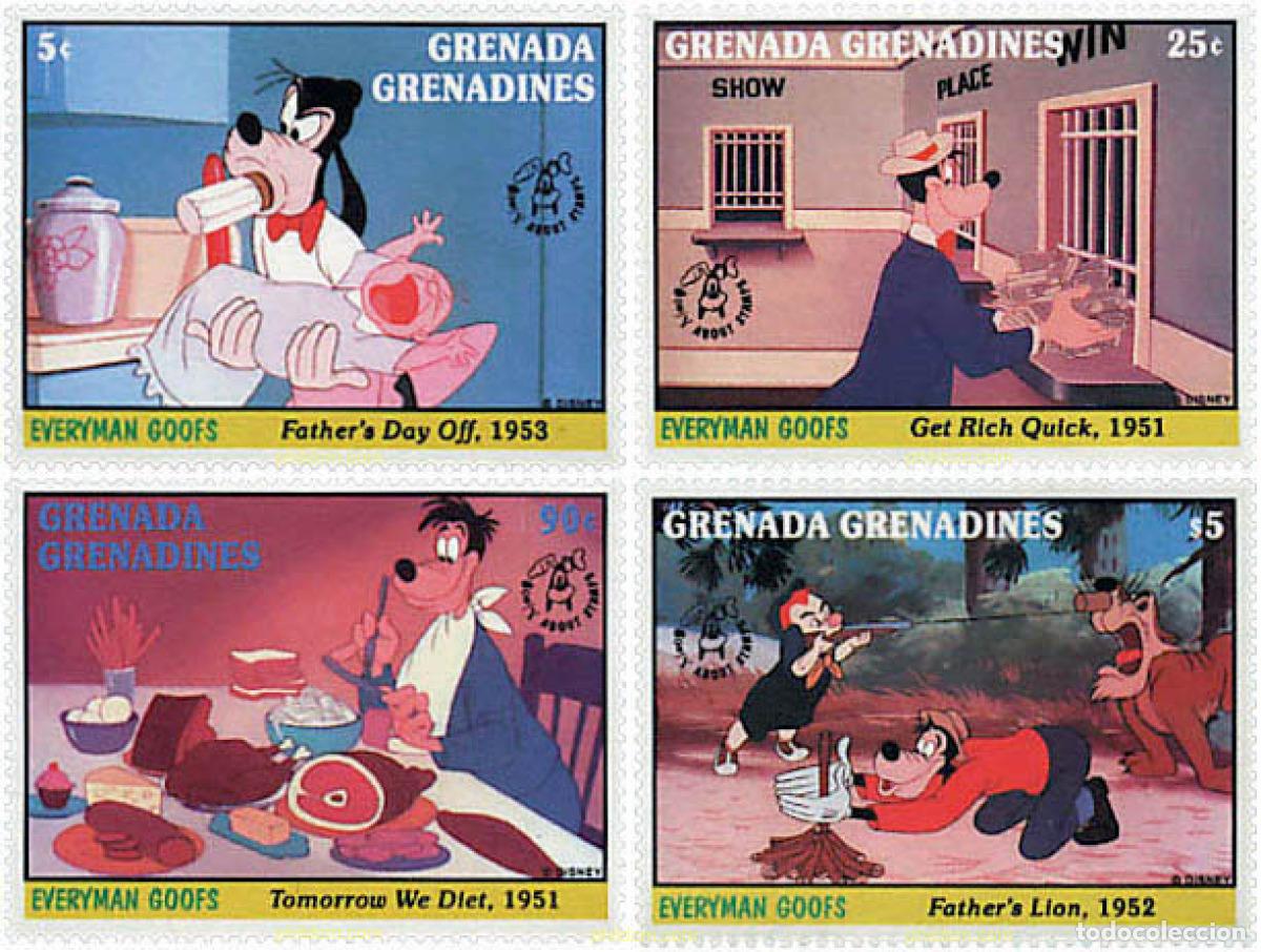 Sellos: 320197 MNH GRANADA GRANADINAS 1992 60 ANIVERSARIO DE GOOFY