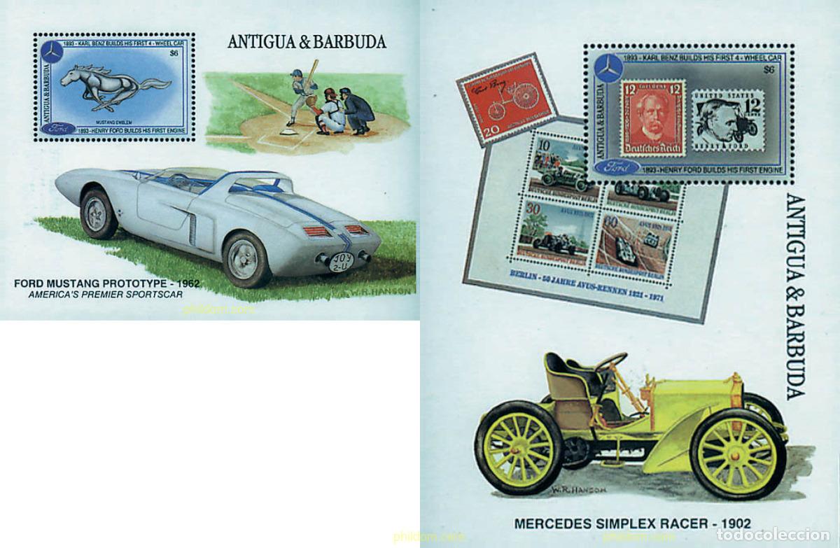Sellos: 46965 MNH ANTIGUA Y BARBUDA 1993 CENTENARIO DE MERCEDES BENZ Y DE FORD