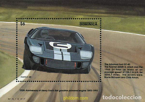 Selos: 306841 MNH DOMINICA 1993 CENTENARIO DEL PRIMER AUTOMOVIL