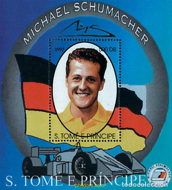 Sellos: 42091 MNH SANTO TOME Y PRINCIPE 1997 HOMENAJE A MICHAEL SCHUMACHER