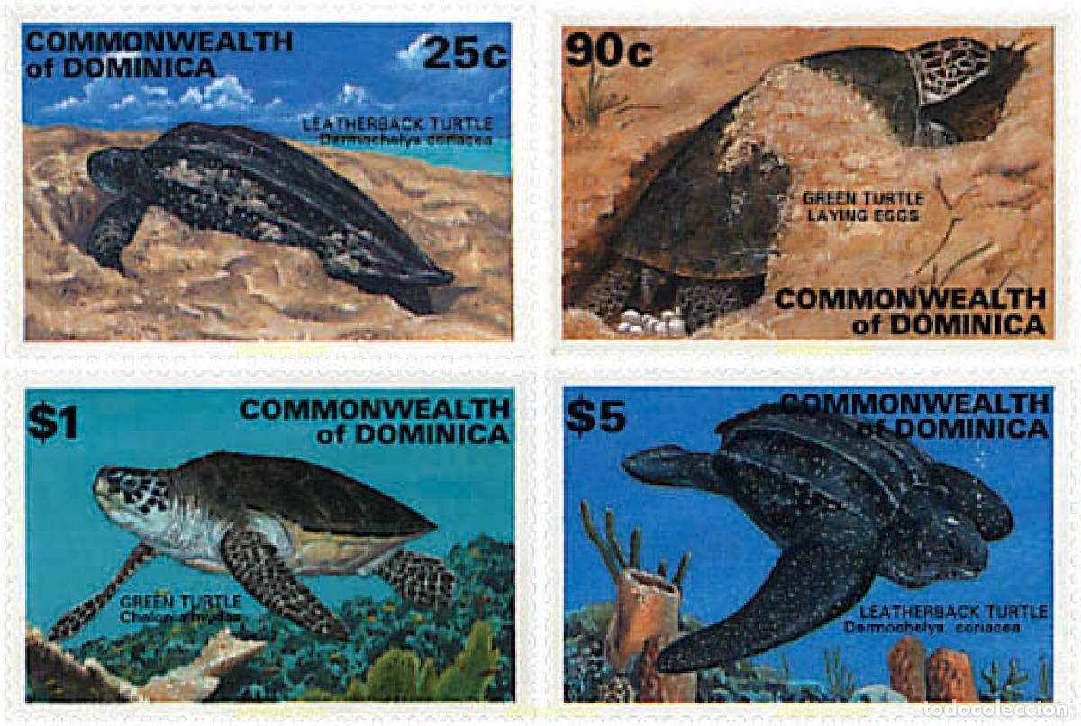 Sellos: 306842 MNH DOMINICA 1993 TORTUGAS MARINAS