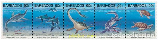 Sellos: 4683 MNH BARBADOS 1993 FAUNA PREHISTORICA