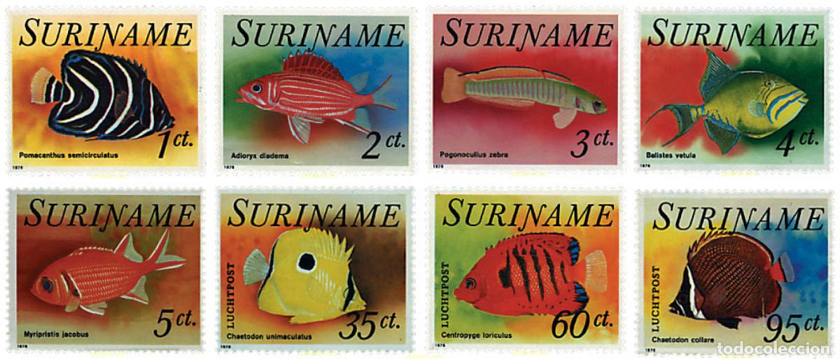 Sellos: 91219 MNH SURINAM 1976 PECES TROPICALES