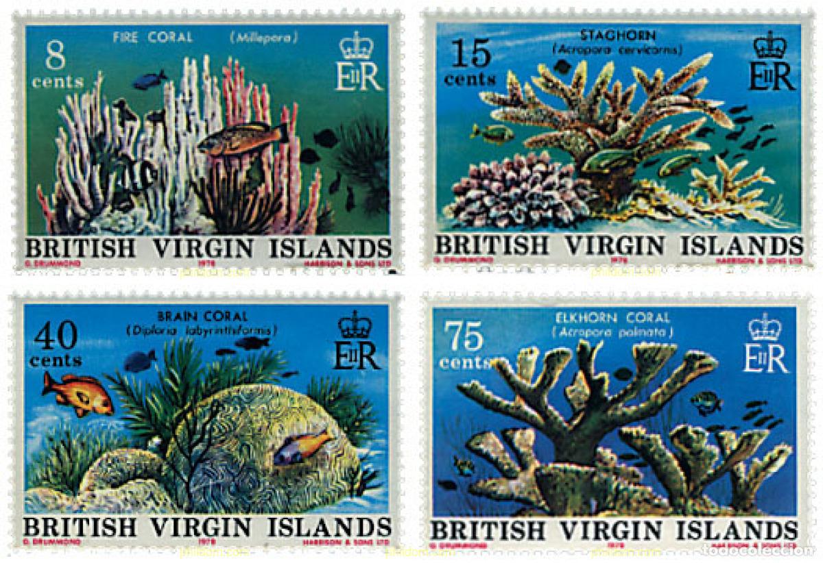 Sellos: 51784 MNH VIRGENES BRITANICAS Islas 1978 CORALES