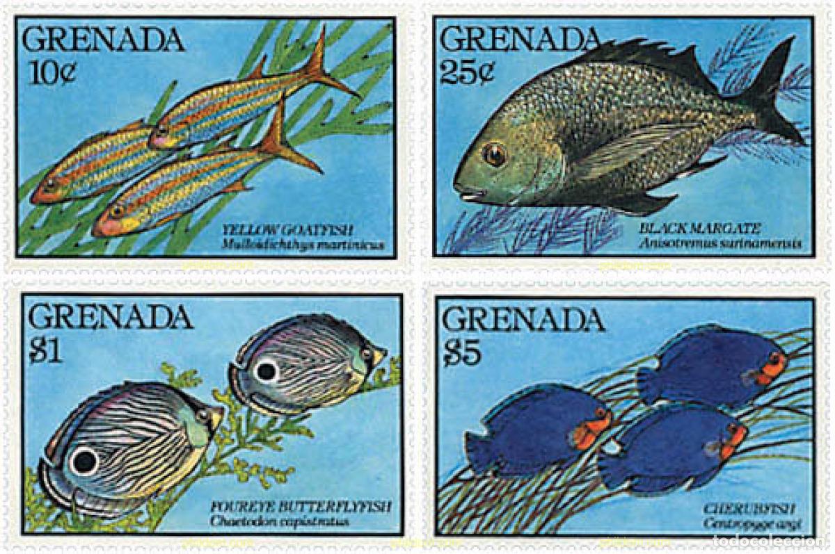 Sellos: 319335 MNH GRANADA 1990 PECES - Foto 1