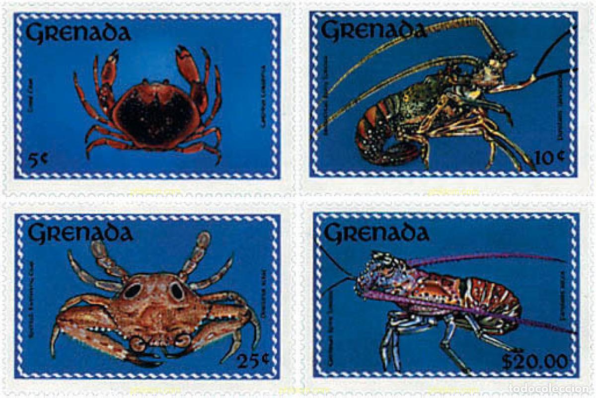 Sellos: 319343 MNH GRANADA 1990 CRUSTACEOS - Foto 1