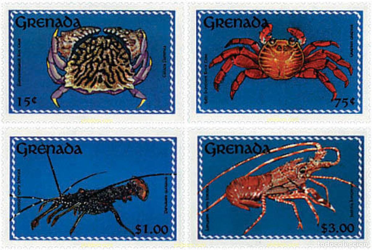 Sellos: 319347 MNH GRANADA 1990 CRUSTACEOS - Foto 1