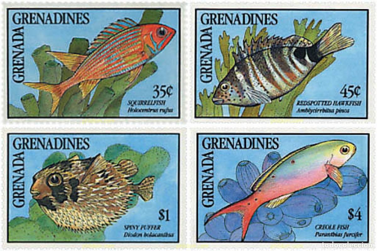 Sellos: 320163 MNH GRANADA GRANADINAS 1991 PECES - Foto 1
