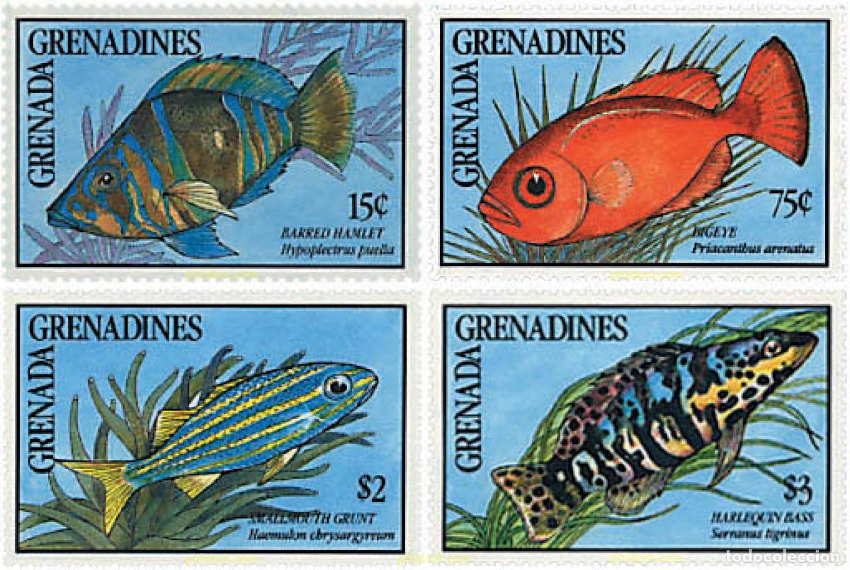 Sellos: 320168 MNH GRANADA GRANADINAS 1991 PECES - Foto 1