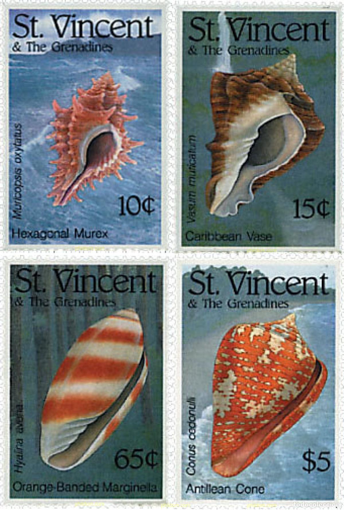 Sellos: 360374 MNH SAN VICENTE 1993 CONCHAS