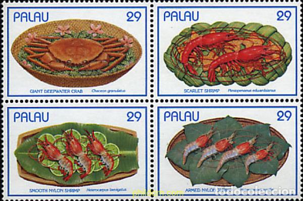 Sellos: 155569 MNH PALAU 1993 PLATOS DE CRUSTACEOS