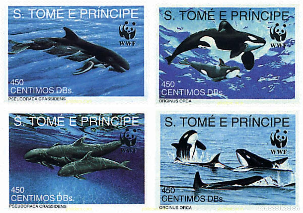 Sellos: 74097 MNH SANTO TOME Y PRINCIPE 1992 FAUNA PROTEGIDA. CETACEOS