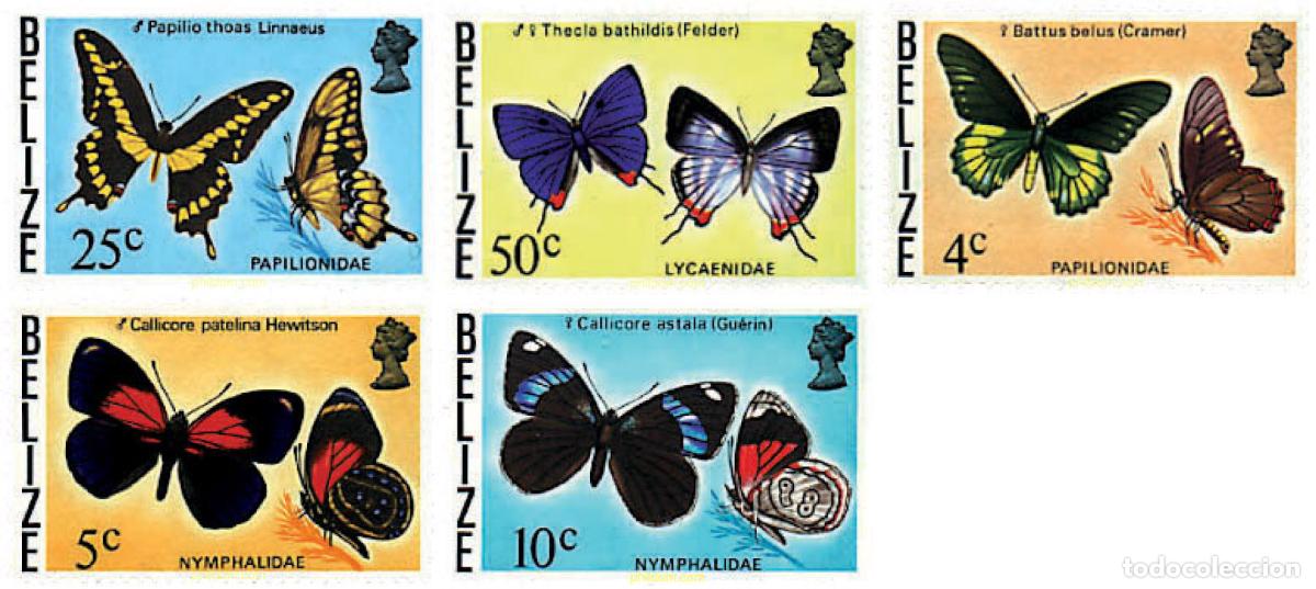 Sellos: 203930 MNH BELIZE 1974 MARIPOSAS - Foto 1