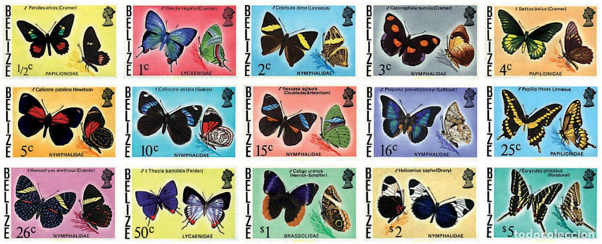 Sellos: 256812 MNH BELIZE 1974 MARIPOSAS - Foto 1