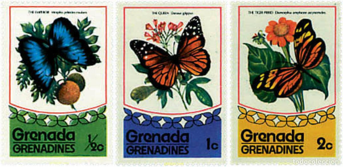 Sellos: 339341 HINGED GRANADA GRANADINAS 1975 MARIPOSAS