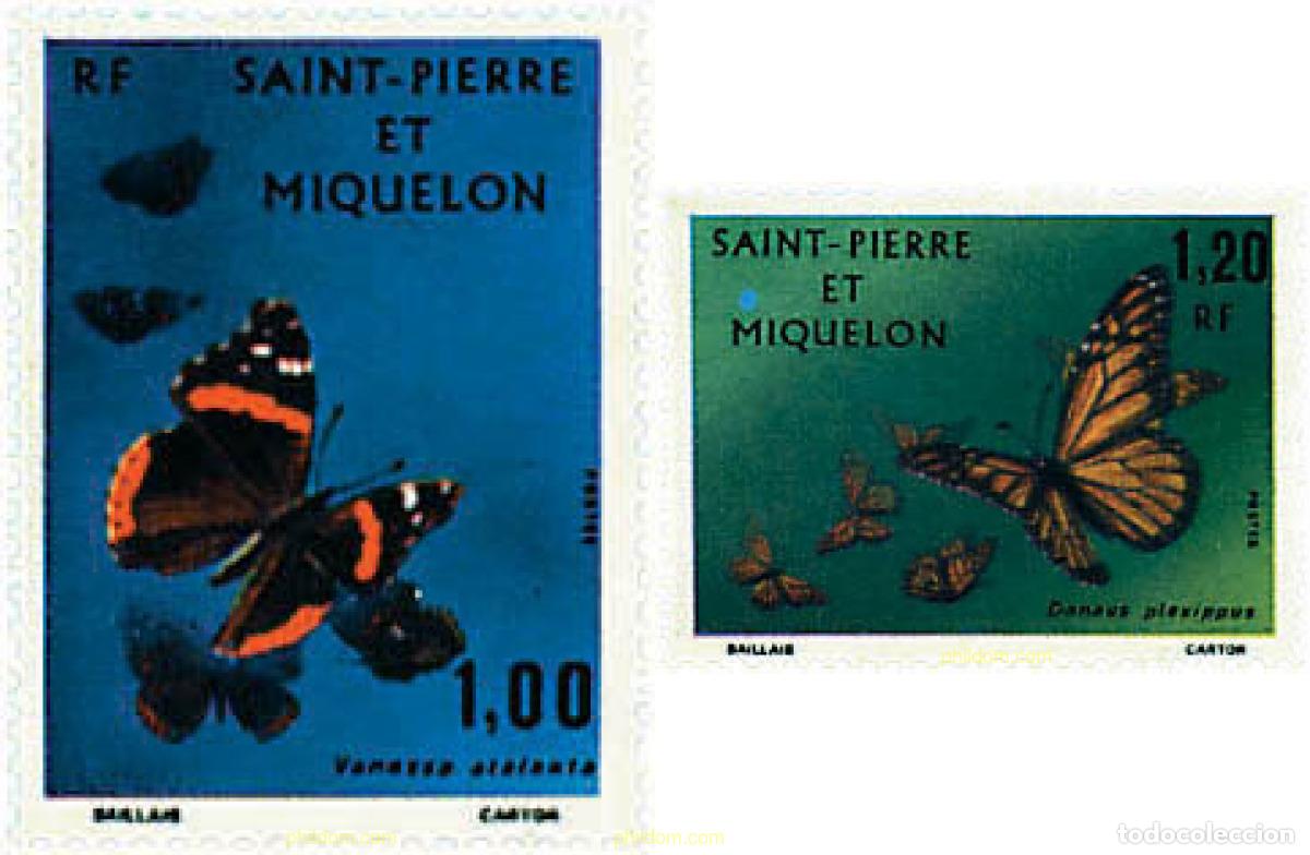 Sellos: 75498 MNH SAN PEDRO Y MIQUELON 1975 MARIPOSAS