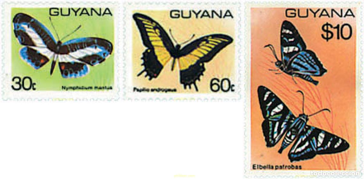 Sellos: 76448 MNH GUYANA 1980 MARIPOSAS