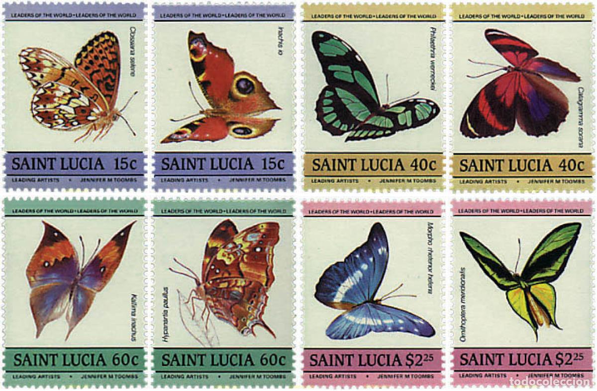 Sellos: 76856 MNH SANTA LUCIA 1985 MARIPOSAS