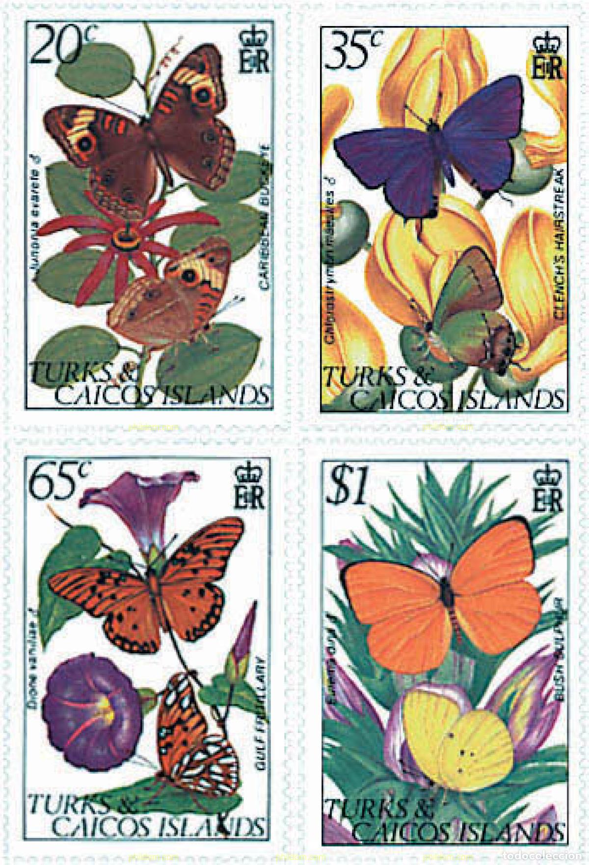 Sellos: 95169 MNH TURKS Y CAICOS 1982 MARIPOSAS