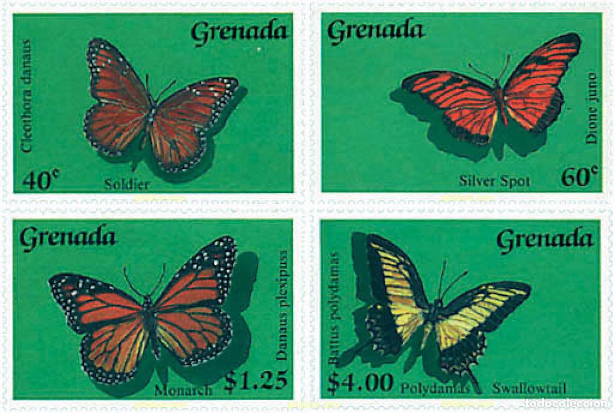 Sellos: 319171 MNH GRANADA 1989 MARIPOSAS - Foto 1