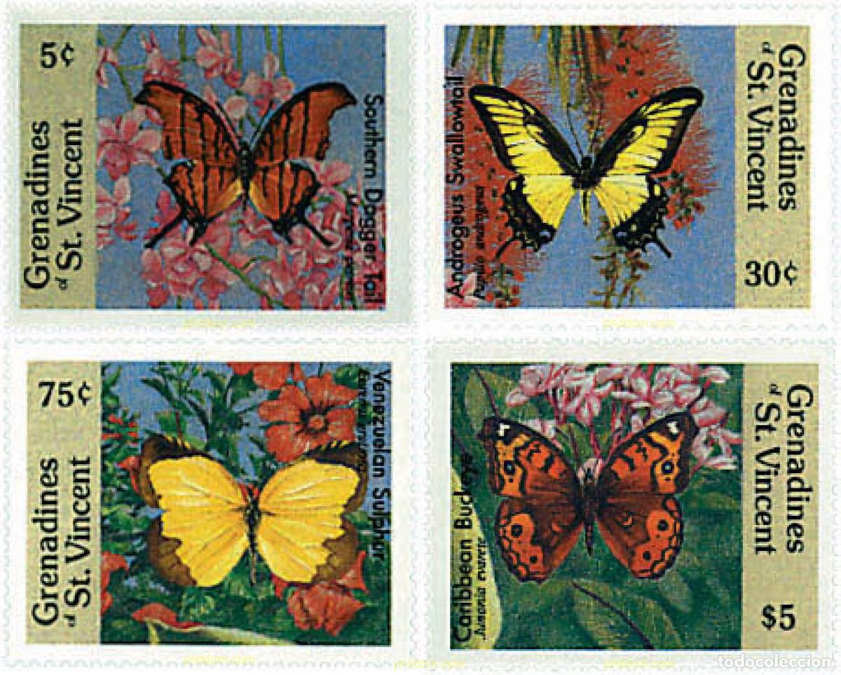 Sellos: 243098 MNH SAN VICENTE GRANADINAS 1989 MARIPOSAS