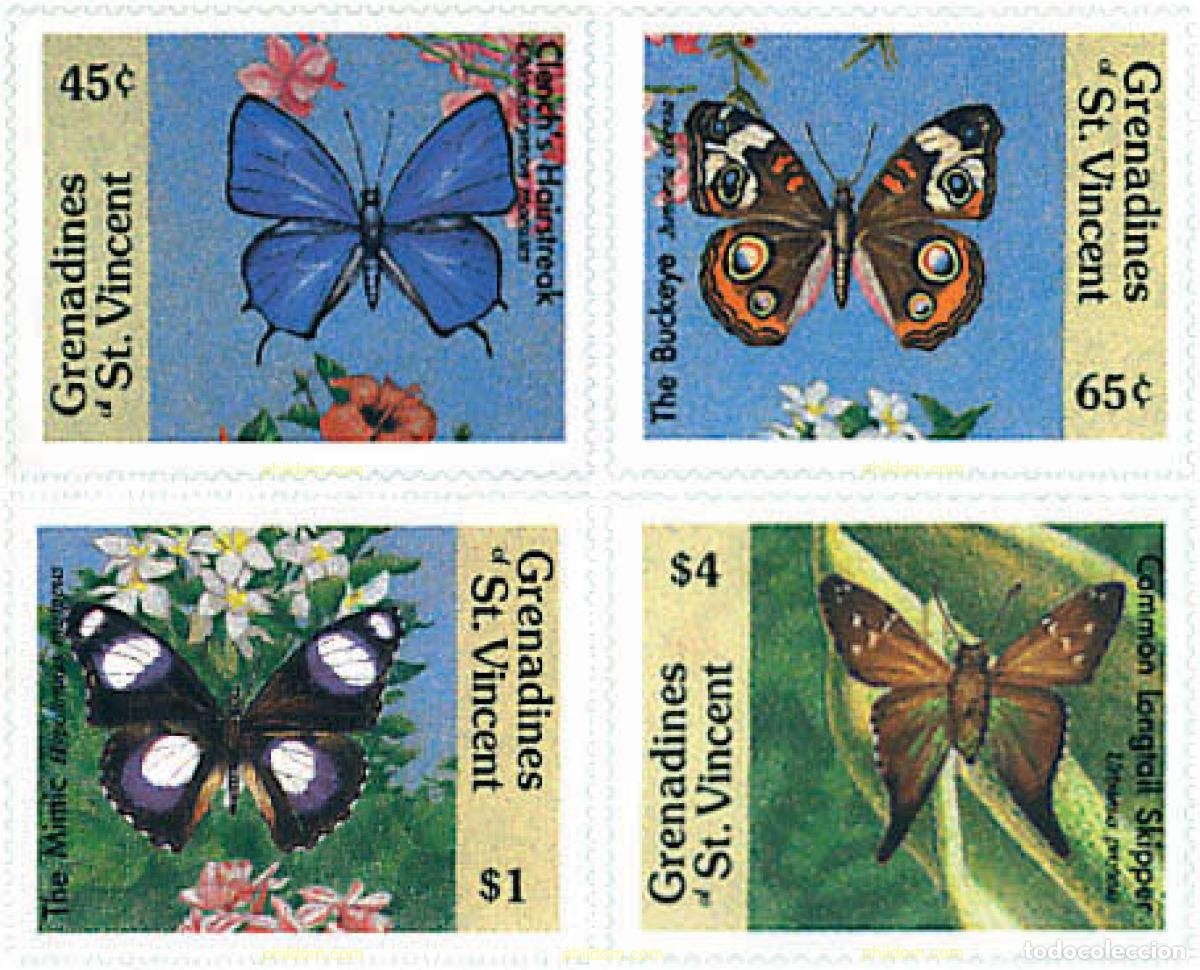 Sellos: 320449 MNH SAN VICENTE GRANADINAS 1989 MARIPOSAS