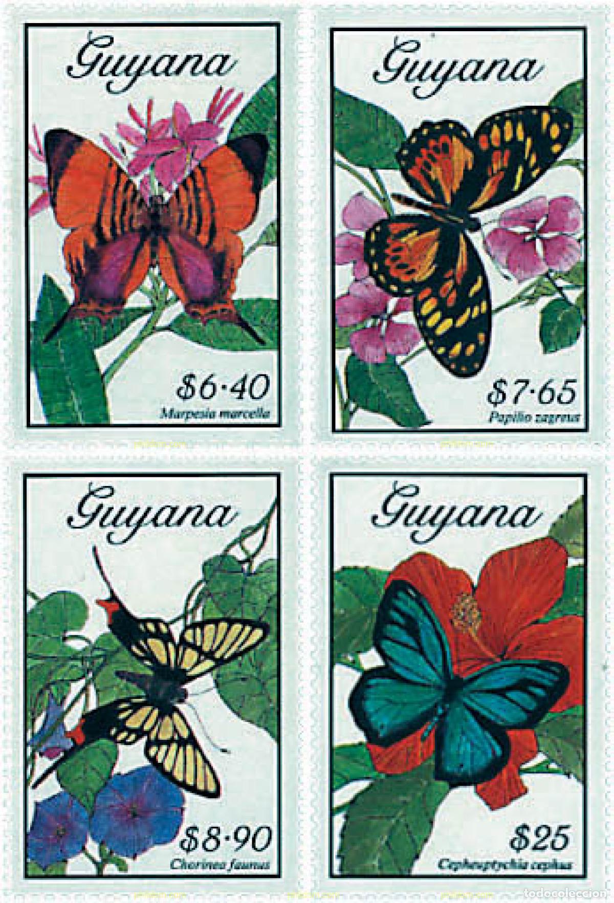Sellos: 321364 MNH GUYANA 1989 MARIPOSAS - Foto 1
