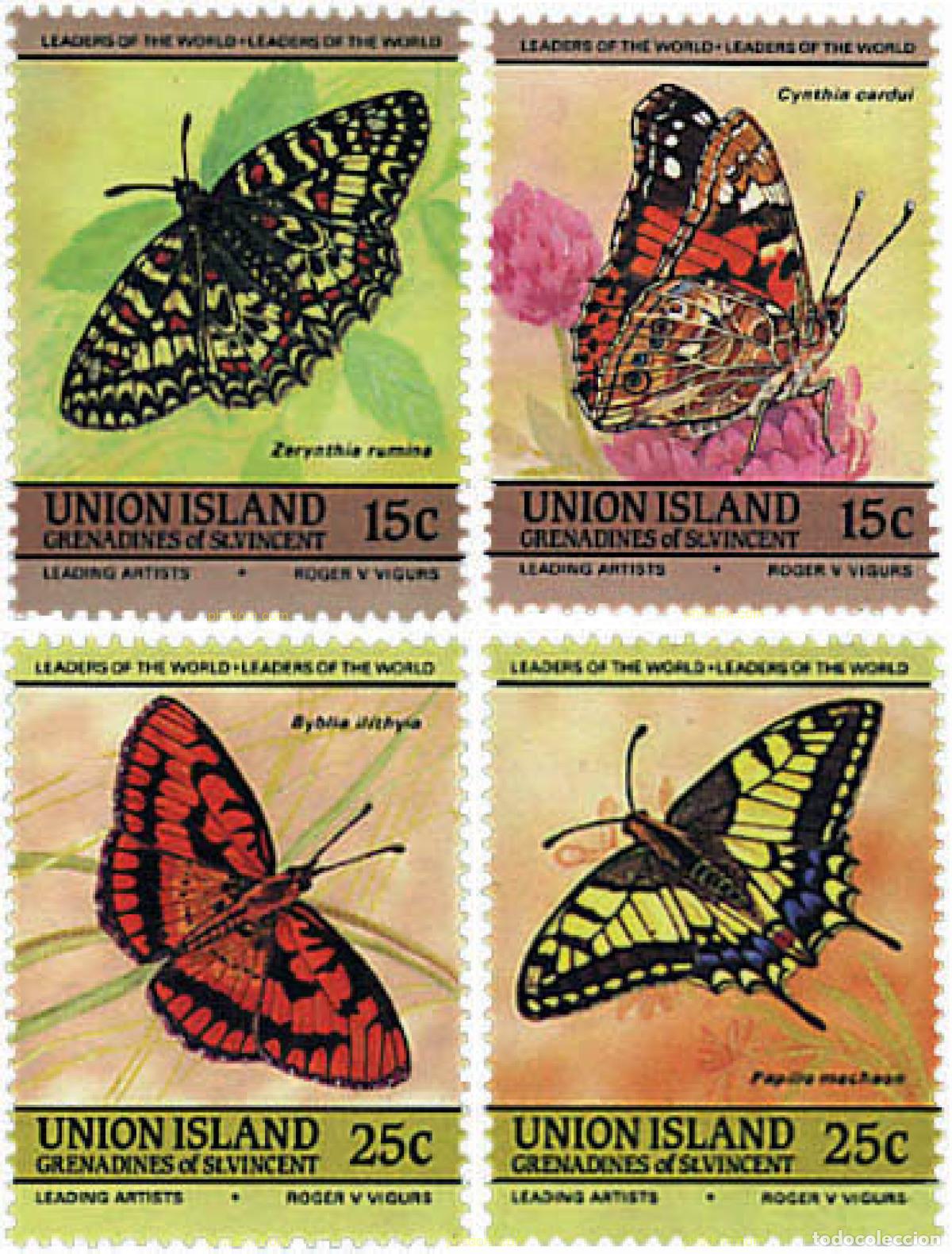 Sellos: 258274 MNH SAN VICENTE GRANADINAS. UNION ISLAND 1985 MARIPOSAS