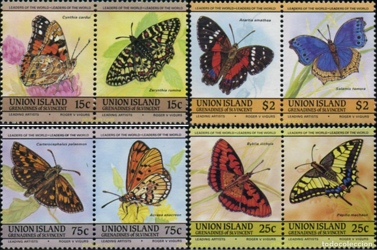 Sellos: 296935 MNH SAN VICENTE GRANADINAS. UNION ISLAND 1985 MARIPOSAS
