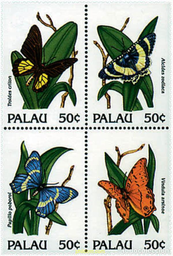 Sellos: 186426 MNH PALAU 1992 MARIPOSAS