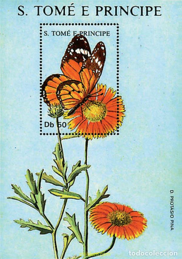 Sellos: 95054 MNH SANTO TOME Y PRINCIPE 1988 MARIPOSAS Y FLORES