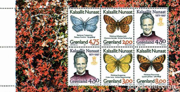 Sellos: 665627 MNH GROENLANDIA 1997 MARIPOSAS DE GROENLANDIA