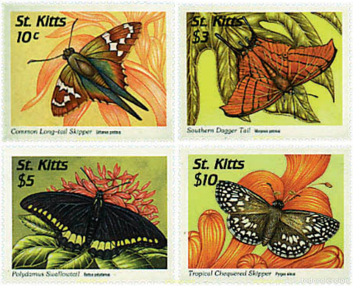 Sellos: 359904 MNH SAN KITTS 1997 MARIPOSAS