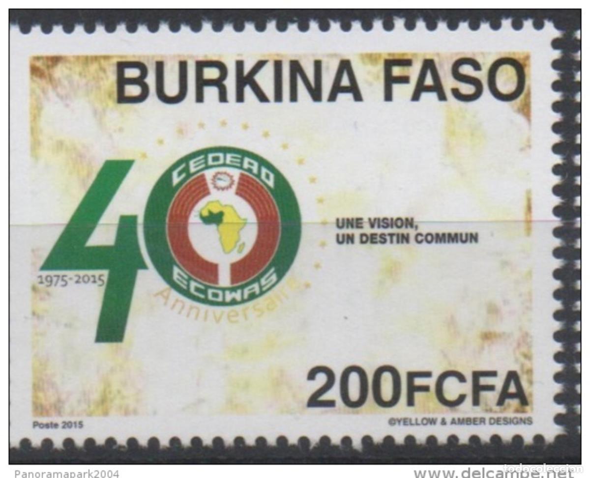 Sellos: Burkina Faso 2015 Emisi&oacute;n conjunta CEDEAO 40 a&ntilde;os