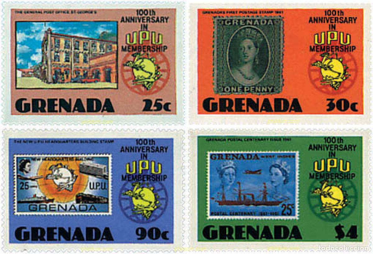 Sellos: 59821 MNH GRANADA 1981 CENTENARIO DE LA ADMISION DE GRANADA A LA UPU - Foto 1