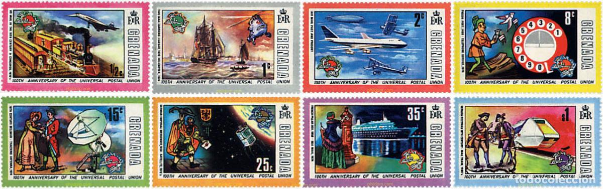 Sellos: 59820 MNH GRANADA 1974 CENTENARIO DE LA UNION POSTAL UNIVERSAL - Foto 1