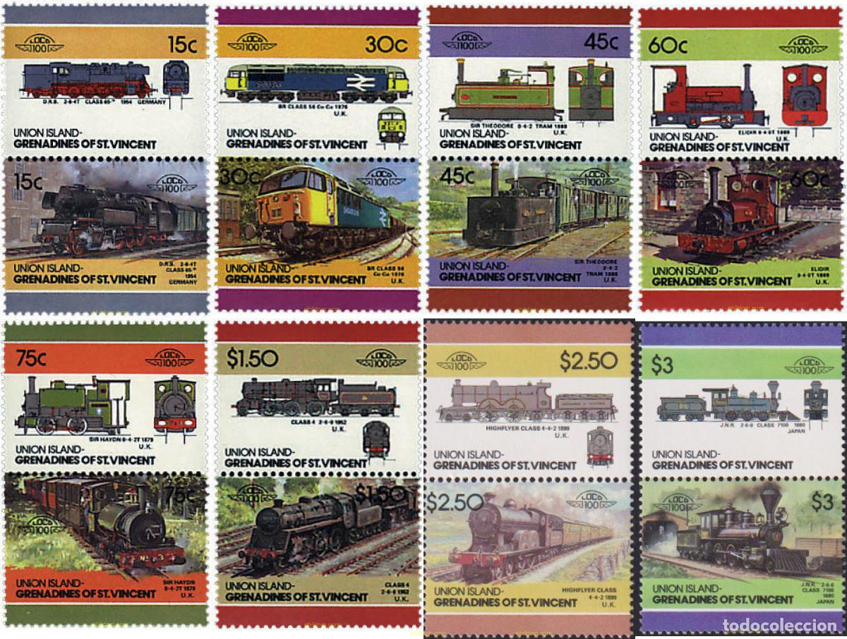 Sellos: 5901 MNH SAN VICENTE GRANADINAS. UNION ISLAND 1986 LOCOMOTORAS