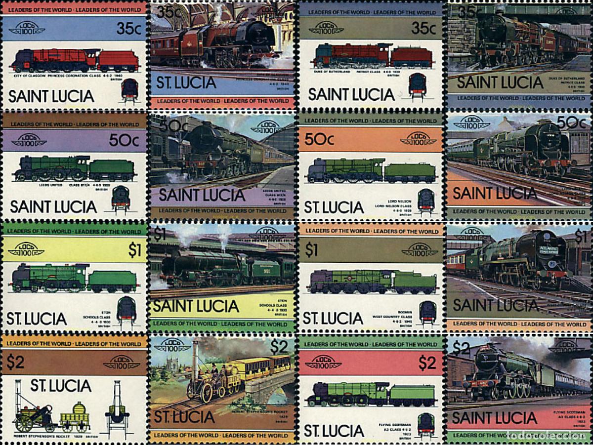 Sellos: 57896 MNH SANTA LUCIA 1983 LOCOMOTORAS