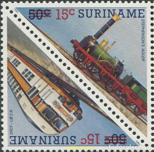 Sellos: 6317 MNH SURINAM 1986 LOCOMOTORAS